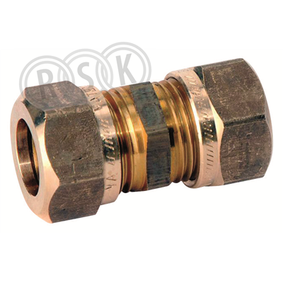 RAK KOPPLING 16X15 MM 2KLÄMRING MÄSSING VATETTE