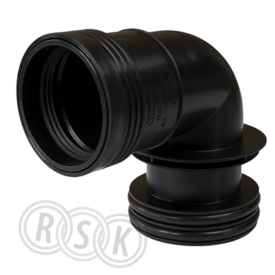 REDUKTIONSBÖJ 75/50 MM 88.5° SVART WAFIX PP