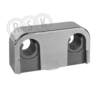 RÖRKLAMMA 12/15 MM C/C 40 MM C/V 20 MM B=60 MM DUBBEL FÖRKROMAD FALUPLAST