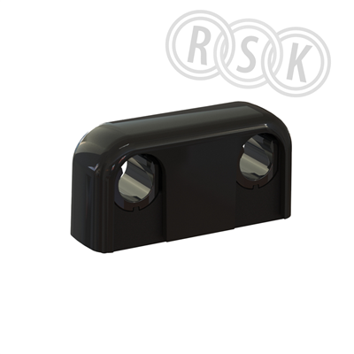 RÖRKLÄMMA 12/15/16 MM C/C 40 MM C/V 20 MM B=60 MM DUBBEL SVART FALUPLAST