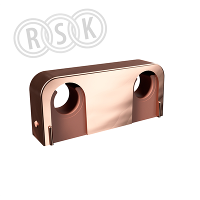RÖRKLAMMA 18/22 MM C/C 60 MM C/V 25 MM B=90 MM DUBBEL KOPPAR FALUPLAST
