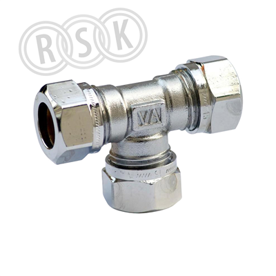 T-KOPPLING 12 MM 3KLÄMRING KROM VATETTE